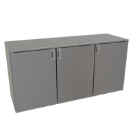 Glastender C1RB72 One-Zone Remote Back Bar Cooler, 72 Inch, Three-Section, Bar Profile, Solid Swing Doors