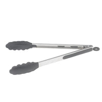 Winco 12-Inch Stainless Steel Non-Scratch Silicone Grip Locking Utility Tongs