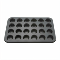 Winco 24-Cup Mini Muffin Pan, Rectangular, Non-Stick Carbon Steel