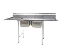 Eagle Group 412 Series Two-Compartment Stainless Steel Sink with Left and Right Drainboards, 84-1/4 Inch Wide