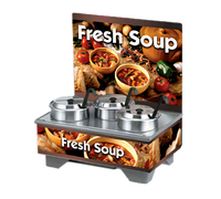 Vollrath Cayenne® Full-Size Rethermalizing Soup Merchandiser Base with Flush-Mount Menu Board and 4 Quart Accessory Pack