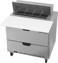 Beverage Air SPED36HC-08C-2 One-Section Stainless Steel Sandwich Prep Table with Drawers, 36