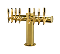 Metropolis T 8-Faucet Countertop Glycol-Cooled Draft Beer Tower, 24-Inch, PVD Brass