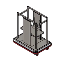 Open Mobile Glass Rack Dispenser Cart for 10 x 20 Racks, Single Stack