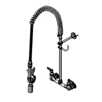 T&S Brass EasyInstall 8-Inch Wall-Mount Pre-Rinse Unit with 44-Inch Stainless Steel Hose and Swivel Spray Valve