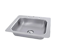 Advance Tabco Smart Series Single Bowl Drop-In Sink, 23 x 21 Inch, 7 1/2 Inch Deep, 304 Stainless Steel