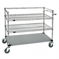 Quantum 3-Shelf 304 Stainless Steel Utility Cart with 3-Sided Frame, 1,200 lb Capacity, 60 x 24 x 48 Inches