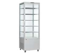 Omcan USA 500 Liter Self-Service See-Thru Refrigerated Display Case, Floor Model