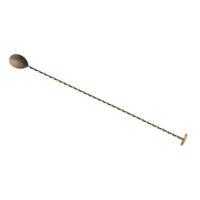 Barfly 15-3/4-Inch Bar Spoon with Muddler, Twisted Stem, Antique Copper-Plated Finish