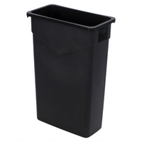 Trimline 23-Gallon Rectangular Heavy-Duty Polyethylene Waste Container, Black, Without Lid