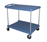 Metro myCart Series 2-Shelf Blue Polymer Utility Cart with Open Base and Microban