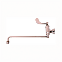 T&S Brass B-0579-01 Heavy-Duty Wall-Mount Chinese Range Faucet with 13 1/8-Inch Swivel Spout and 4-Inch Wrist Action Handle