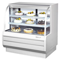 Turbo Air 48 1/2-Inch Full-Service Refrigerated Bakery Display Case, Curved Tempered Glass, 15.6 Cu. Ft., Self-Contained