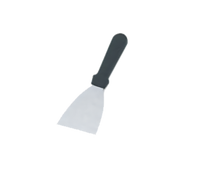 Vollrath Stainless Steel Spatula/Scraper with Tapered ABS Handle, 18-Gauge 4-7/16 x 3-1/8-Inch Beveled Blade