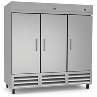 Kelvinator Commercial 81-Inch Three-Section Reach-In Refrigerator, Bottom-Mount Self-Contained, 72 Cu. Ft.