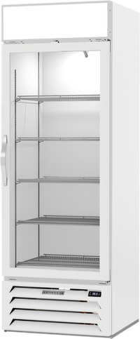 Beverage-Air MarketMax 1-Section White Reach-In Glass Door Merchandiser Refrigerator, 19.08 Cu. Ft., Bottom Mount