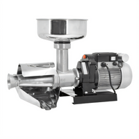 Trento Electric Tomato Squeezer with 18/10 Stainless Steel Filter Cone, Funnel and Drip Pan