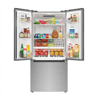 KoolMore 18.5 Cu. Ft. Stainless Steel French Door Reach-In Refrigerator with Bottom Freezer