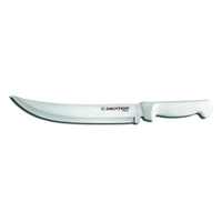 10-Inch Cimeter Steak Knife with High-Carbon Stainless Steel Blade and White Polypropylene Handle