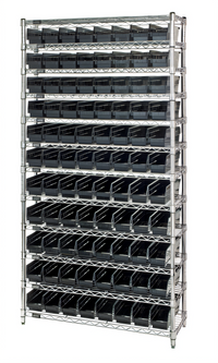 Quantum Conductive Bin Wire Shelving System, 36