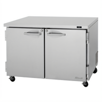 Turbo Air PRO Series 48-Inch Two-Section Undercounter Refrigerator with Solid Locking Doors, 12.2 Cu. Ft.