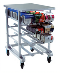 Panco Half-Size Mobile Gravity-Fed Can Rack for #5 and #10 Cans
