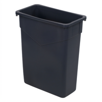 Trimline 15-Gallon Rectangular Polyethylene Waste Container, Gray