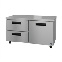 Hoshizaki Steelheart 60-Inch 2-Section Undercounter Refrigerator with 1 Solid Door and 2 Drawers