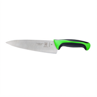 Mercer Culinary Millennia Colors 8-Inch Stamped Chef's Knife with Green Non-Slip Handle, High Carbon Japanese Steel