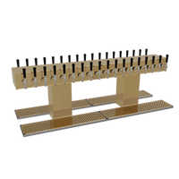 Glastender Double-Sided Countertop Draft Dispensing Tower, 36 Faucets, 2 Columns, Polished Brass Finish