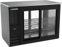 Beverage-Air 48-Inch Two-Section Food-Rated Pass-Thru Back Bar Refrigerator with 4 Sliding Glass Doors