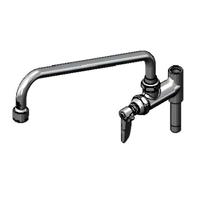 T&S Brass Pre-Rinse Add-On Faucet with 12-Inch Swing Nozzle, Lever Handle, and Vandal Resistant Aerator