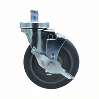 BK Resources 5SBR-6ST-GR-TLB Shelf Casters & Leveling Feet