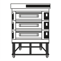 Moretti Forni serieS Evolution S105E 3-Deck Modular Electric Pizza Deck Oven with Refractory Stone Decks and Stand