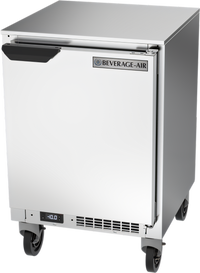 Beverage-Air UCF20HC One-Section Undercounter Freezer, 20 Inch Wide, 2.27 Cu. Ft., Shallow Depth, Solid Door