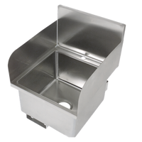 John Boos Pro-Bowl PBHS-W-1616-SSLR-X Wall-Mount Hand Wash Sink — 16 x 16 x 10 Inch Bowl with Left/Right Side Splashes