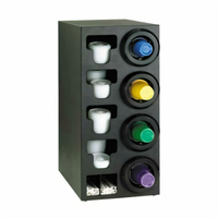 Countertop Combination Cup Dispenser Cabinet with Lid and Straw Storage, Right-Hand, 4 Dispensers