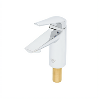 T&S Brass LakeCrest Aesthetic Single-Hole Single-Lever Deck-Mount Manual Faucet with 0.5 GPM Spray Device, Polished Chrome