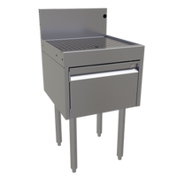 Glastender Underbar Drainboard Half Cabinet with Locking Door, 18 Inch W x 19 Inch D