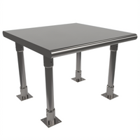 BK Resources Heavy Duty Bullnose Single Overshelf, 24 x 24 Inches, Table Mount, 304 Stainless Steel