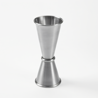 American Metalcraft 1 oz. x 1-1/2 oz. Stainless Steel Rolled-Edge Jigger with Satin Finish