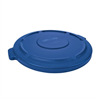 Rubbermaid Commercial BRUTE 26-3/4-Inch Flat Trash Can Lid for 55-Gallon Container, Blue