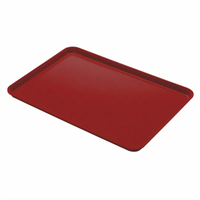 Camlite® Rectangular Fiberglass Cafeteria Tray, 17-5/8 x 25-3/4 Inches, Steel Red