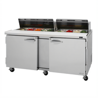 Turbo Air PRO Series PST-72-N Two-Section Sandwich/Salad Prep Table, 72 5/8-Inch, 19 Cu. Ft., 18-Pan, Rear-Mounted Self-Contained