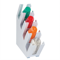 Dispense-Rite Slim White Polystyrene 4-Section Countertop Cup and Lid Organizer