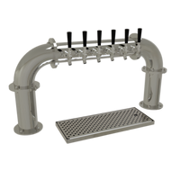 Glastender Countertop Glycol-Cooled Pipe Pass-Thru Draft Dispensing Tower with 6 Faucets