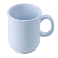Winco 8 oz White Melamine Bulbous Mug with Handle