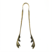 Barfly Talon Heavy-Duty Claw-End Ice Tong, 7-7/8 Inch, 18/8 Stainless Steel, Antique Brass Coated