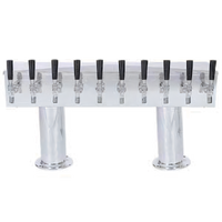 Micro Matic 30-Inch Wide Double Pedestal Countertop Air-Cooled Draft Beer Tower with 10 Faucets