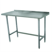 Advance Tabco Special Value Series 96-Inch x 30-Inch 16-Gauge 304 Stainless Steel Open Base Work Table with 1-1/2-Inch Rear Up-Turn